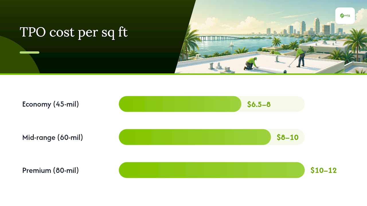 TPO Roof Cost Tampa: Low, Typical, and Premium Bid Ranges — overview diagram