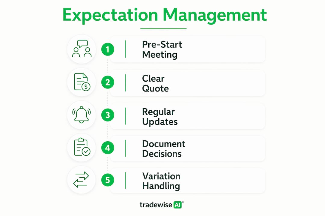 Infographic showing steps to manage client expectations