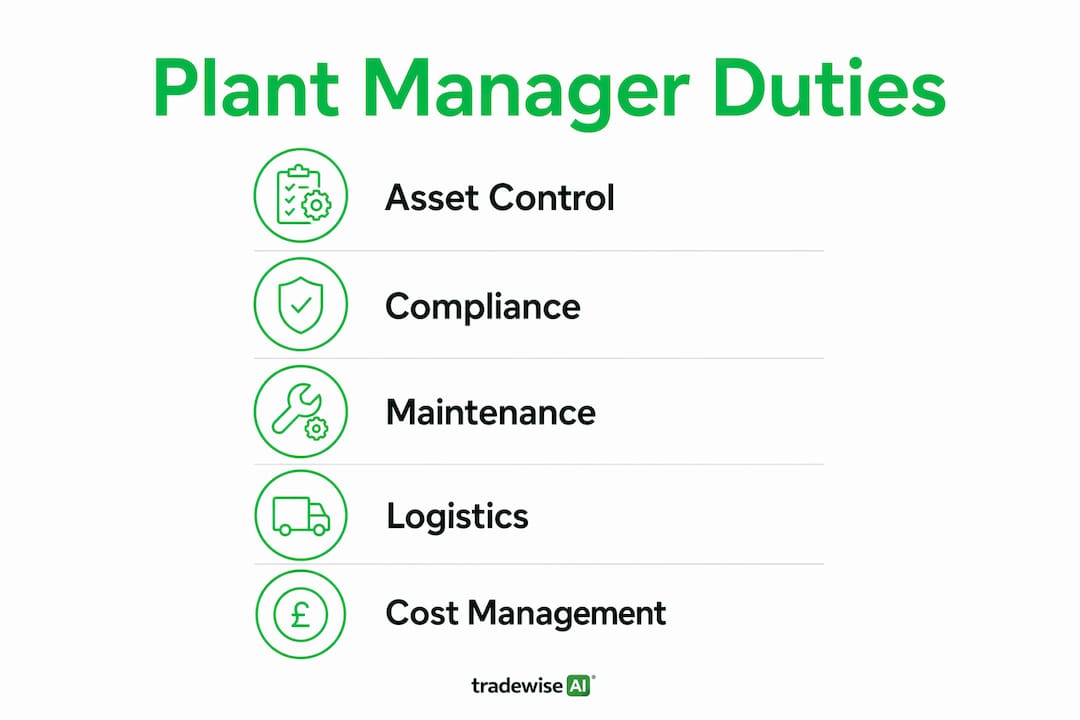 Infographic illustrating key plant manager duties