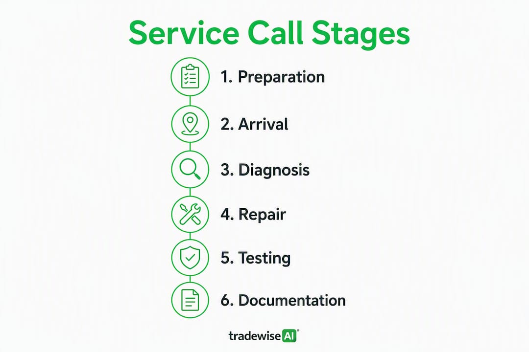 Infographic outlining key service call stages