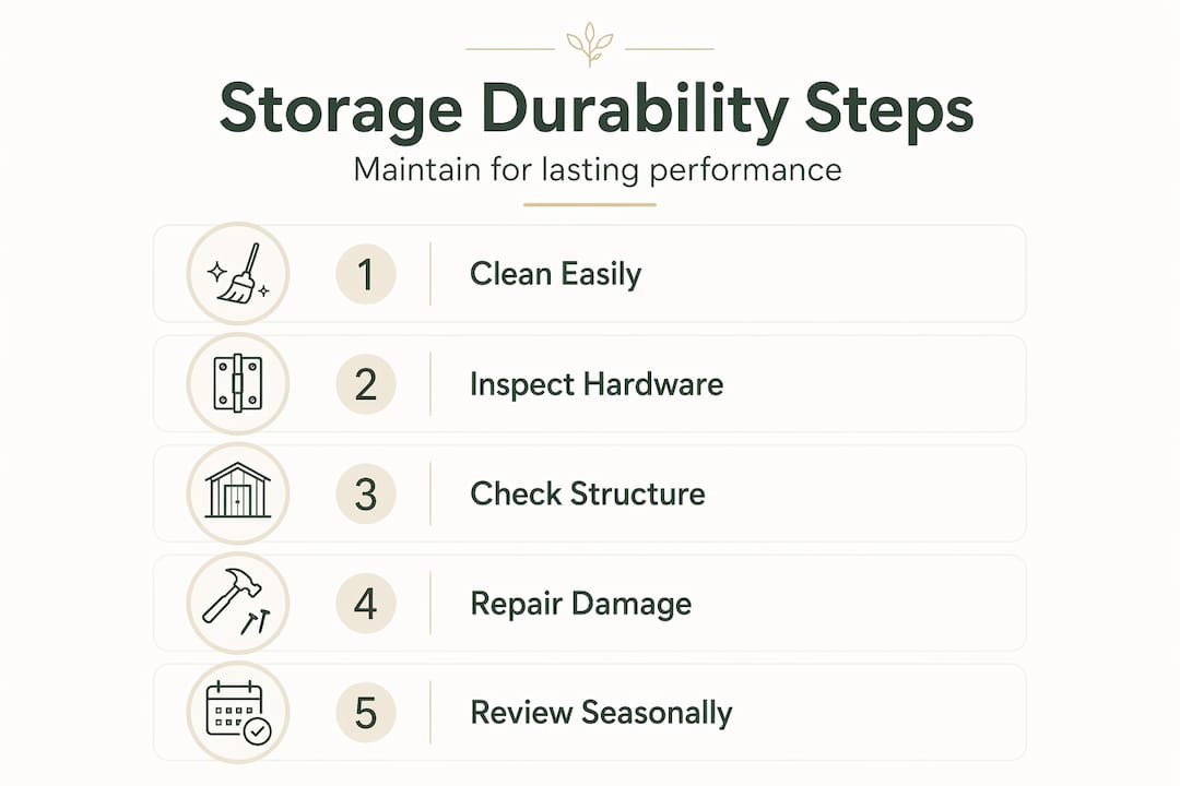 Infographic showing five steps for storage durability