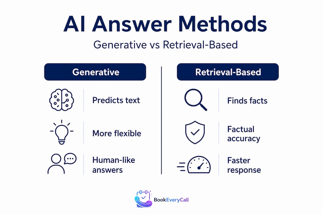Infographic comparing generative and retrieval AI methods
