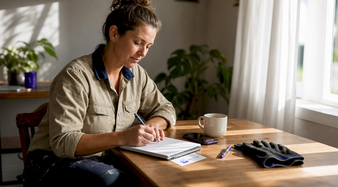 Hands taking notes for appointment booking workflow