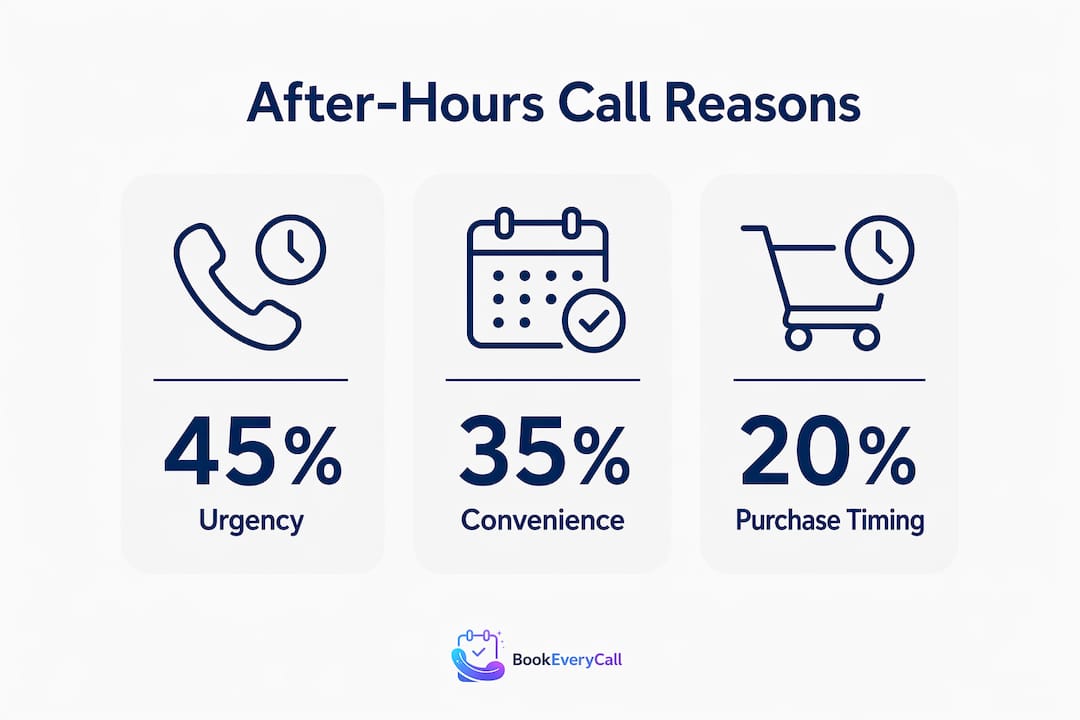 Infographic displaying key reasons for after-hours customer calls