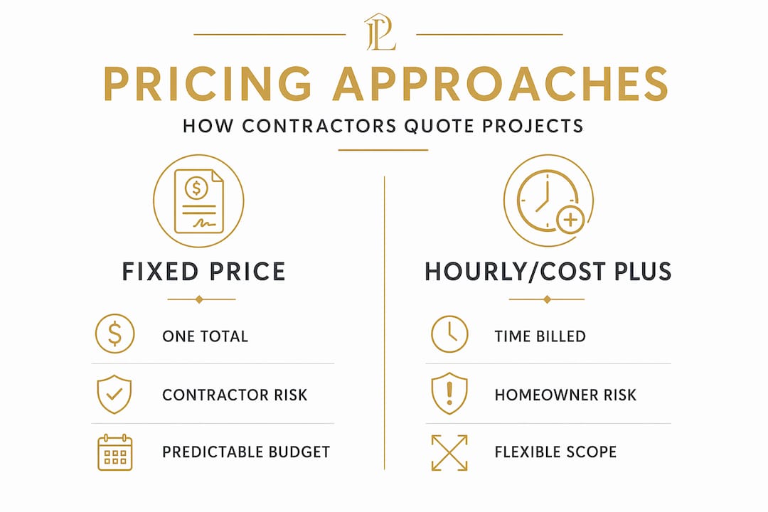 Infographic comparing outdoor project pricing models
