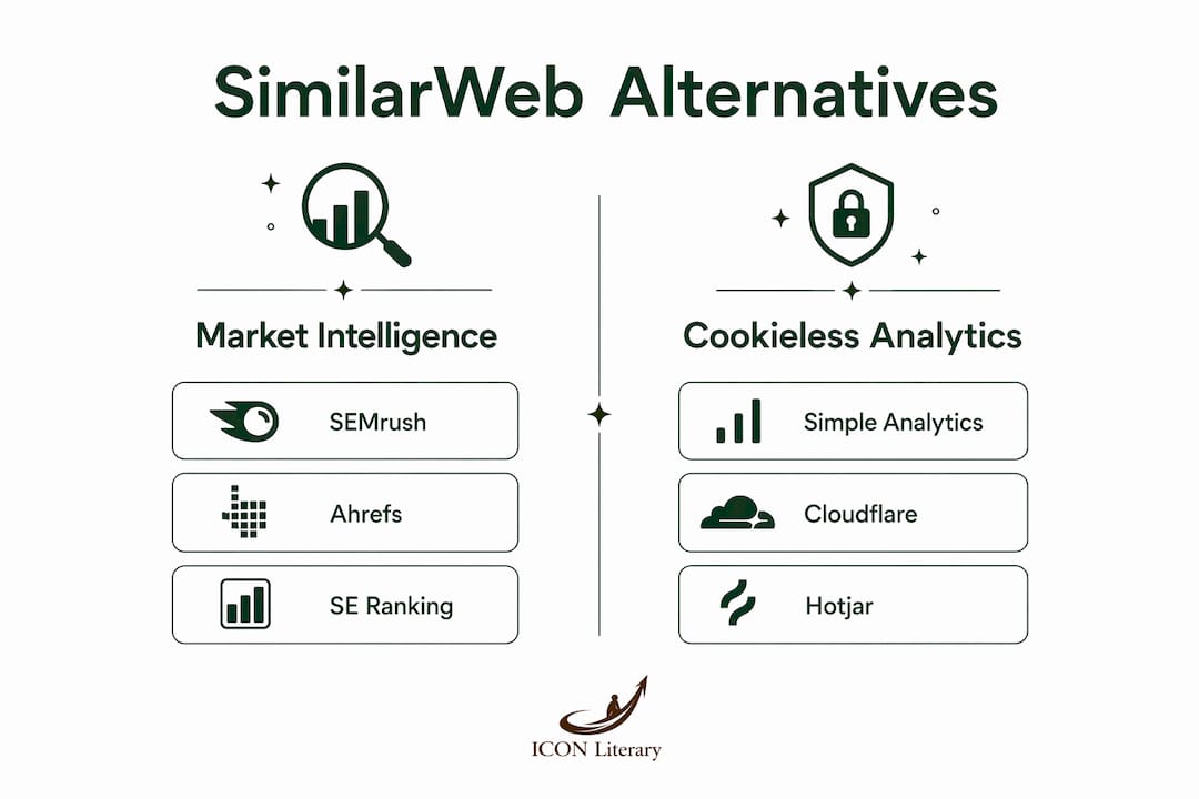 Infographic comparing SimilarWeb alternatives categories