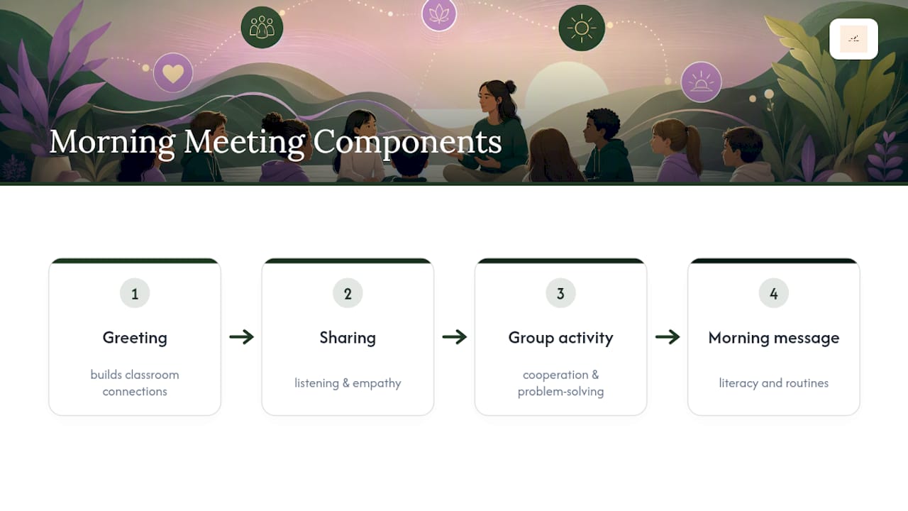 Four components of a morning meeting