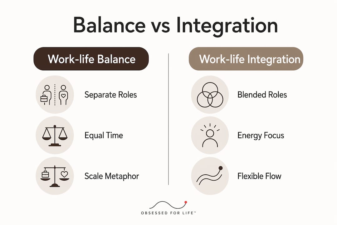 Infographic comparing balance and integration