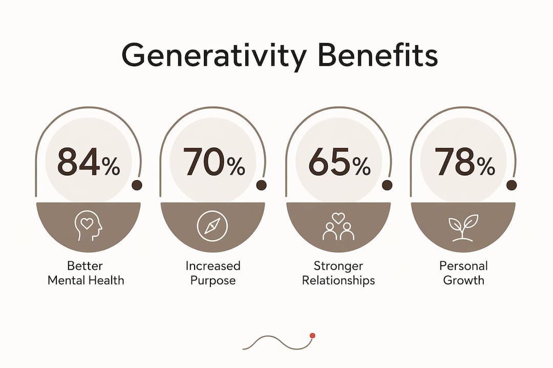 Infographic showing generativity psychological benefits