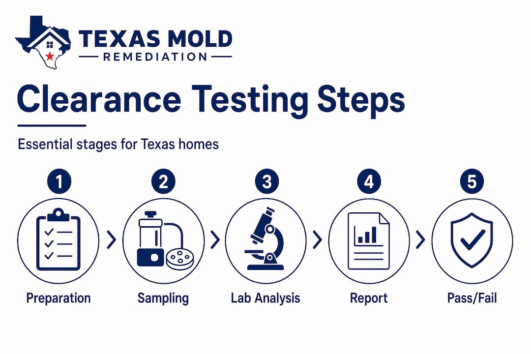 Infographic showing steps of clearance testing process