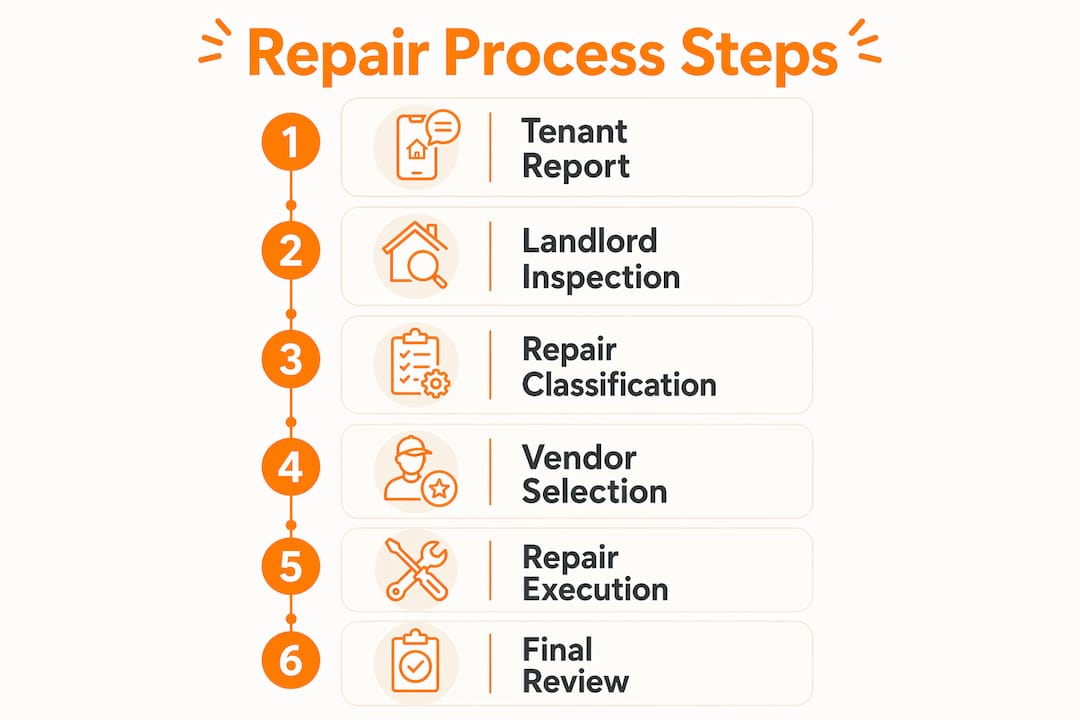Infographic illustrating exterior repair process steps