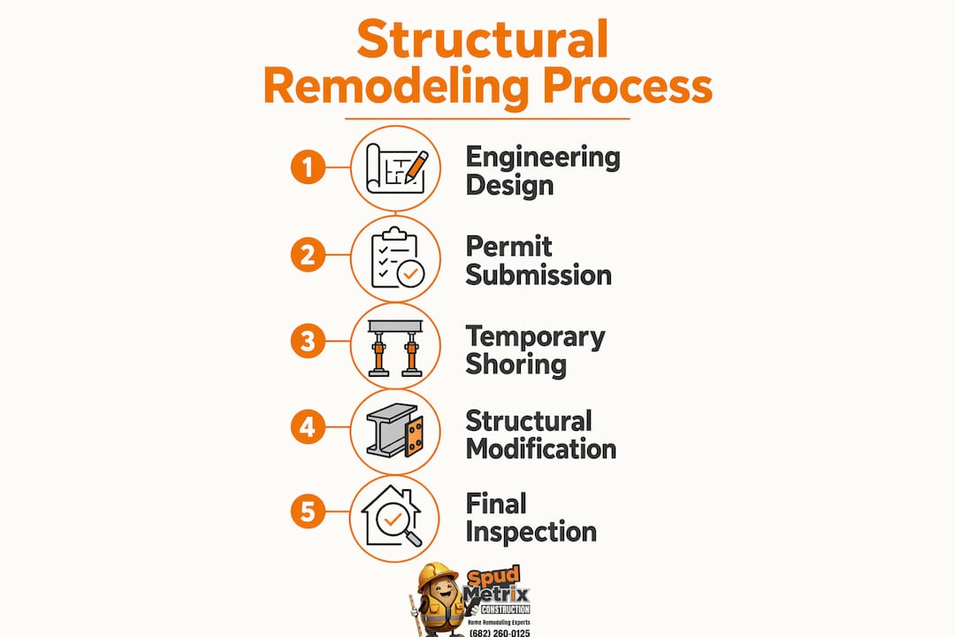 Infographic illustrating structural remodeling process steps