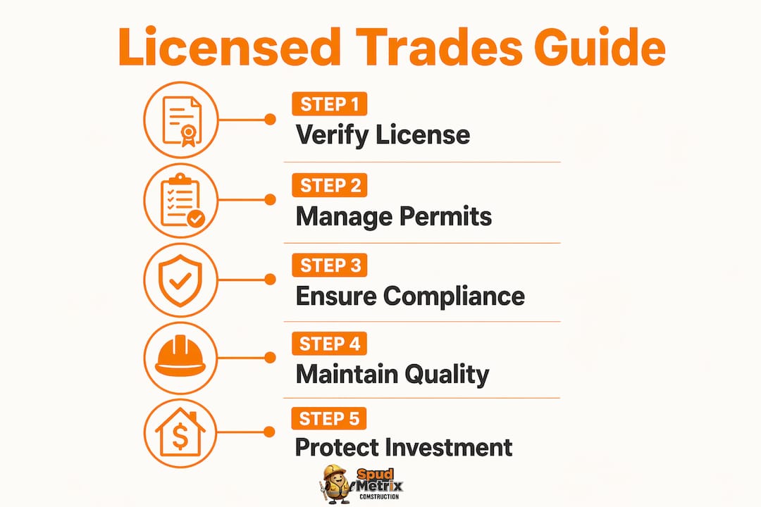 Infographic showing licensed trades hiring steps