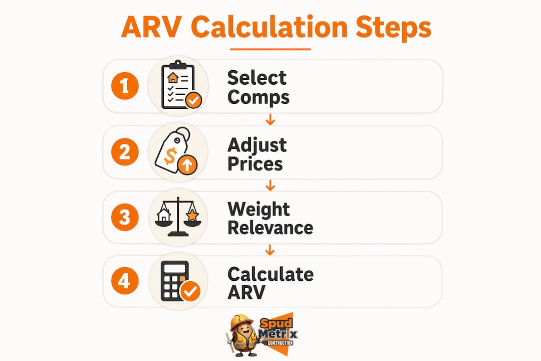 Infographic showing ARV calculation steps