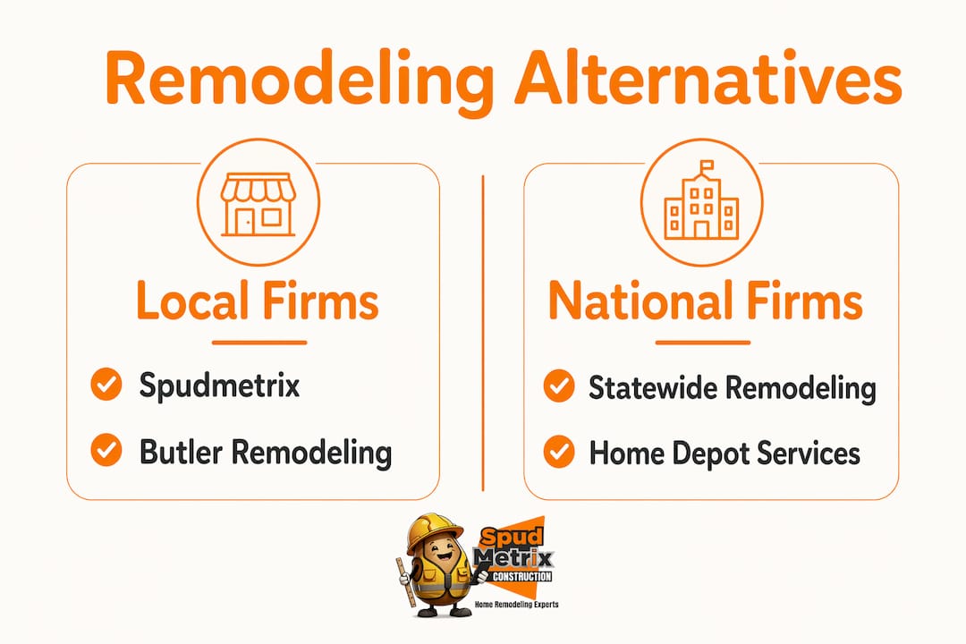 Infographic comparing remodeling contractor types