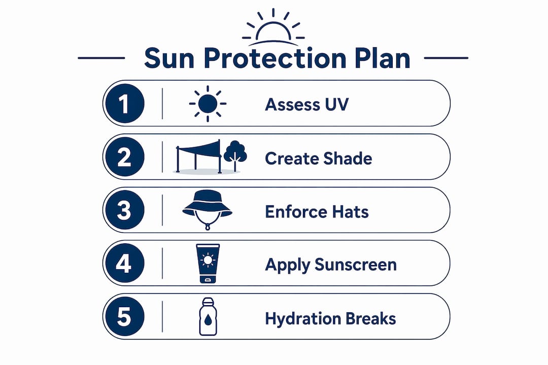 Infographic showing steps for sun protection plan
