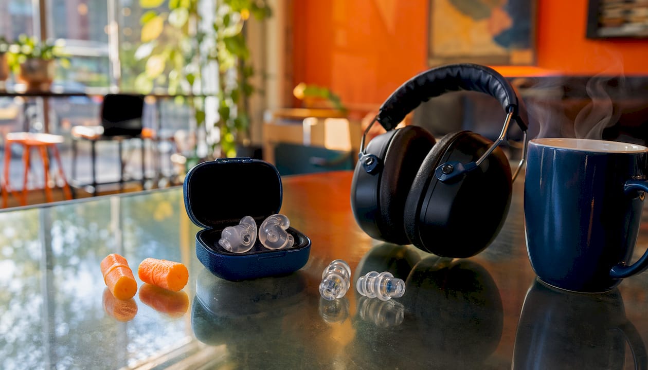 Three types of earplugs for hearing protection