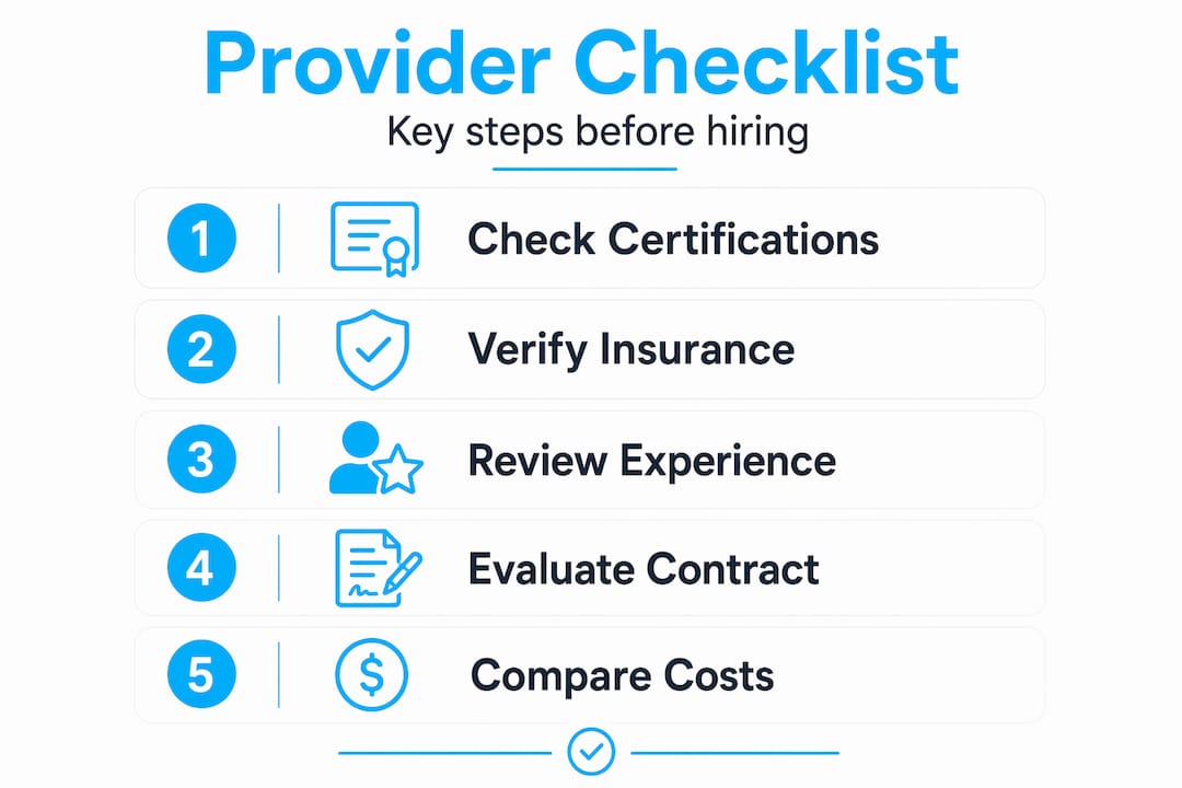 Selecting A Commercial Hvac Maintenance Provider 3 Infographic Of Key Steps To Select Hvac Provider