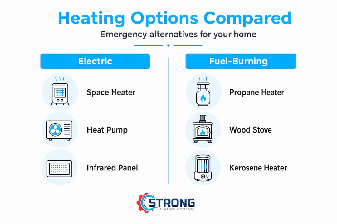 What Is An Emergency Heating Alternative For Your Home 4 Infographic Comparing Emergency Heating Alternatives