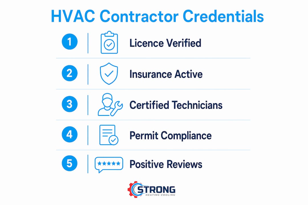 Infographic of key HVAC contractor credentials
