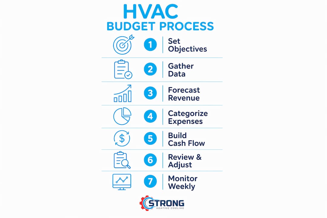 Infographic showing HVAC budget planning steps