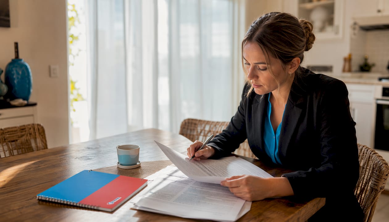 Hands reviewing legal HVAC habitability documents