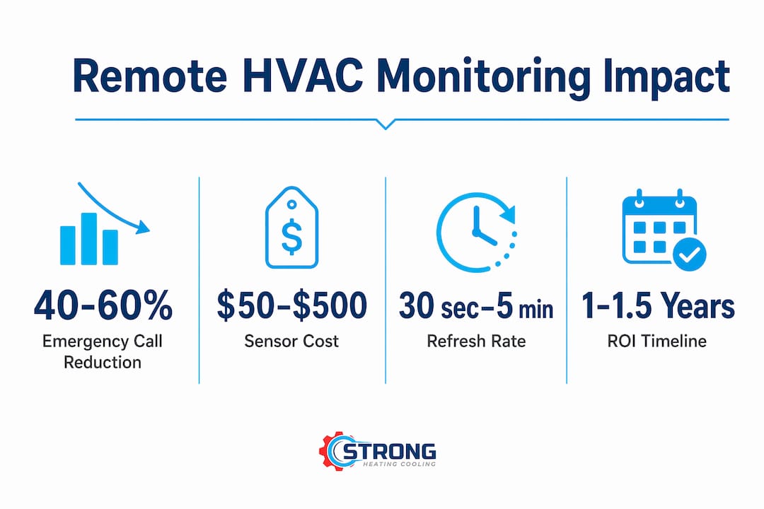 Infographic showing remote HVAC monitoring stats