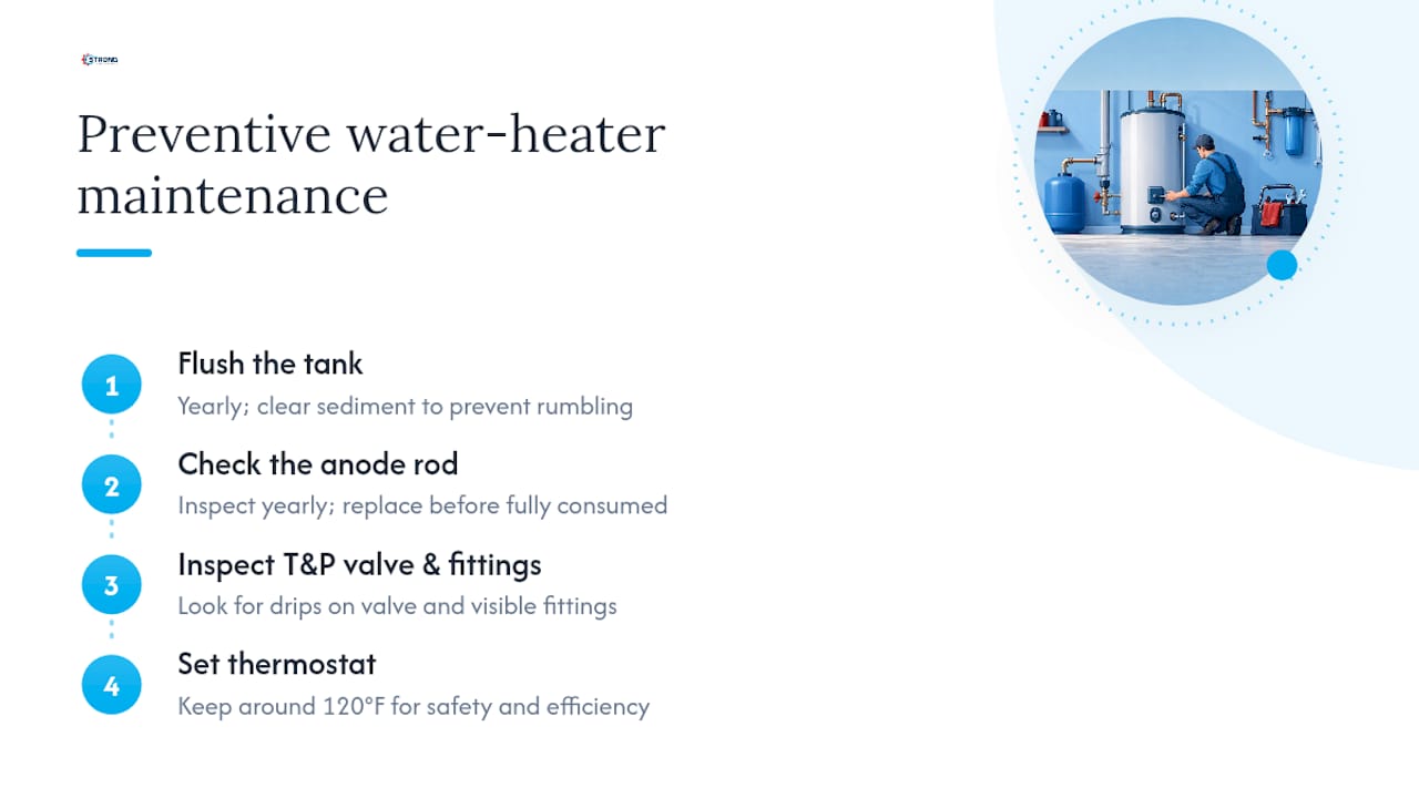 Water heater preventive maintenance checklist