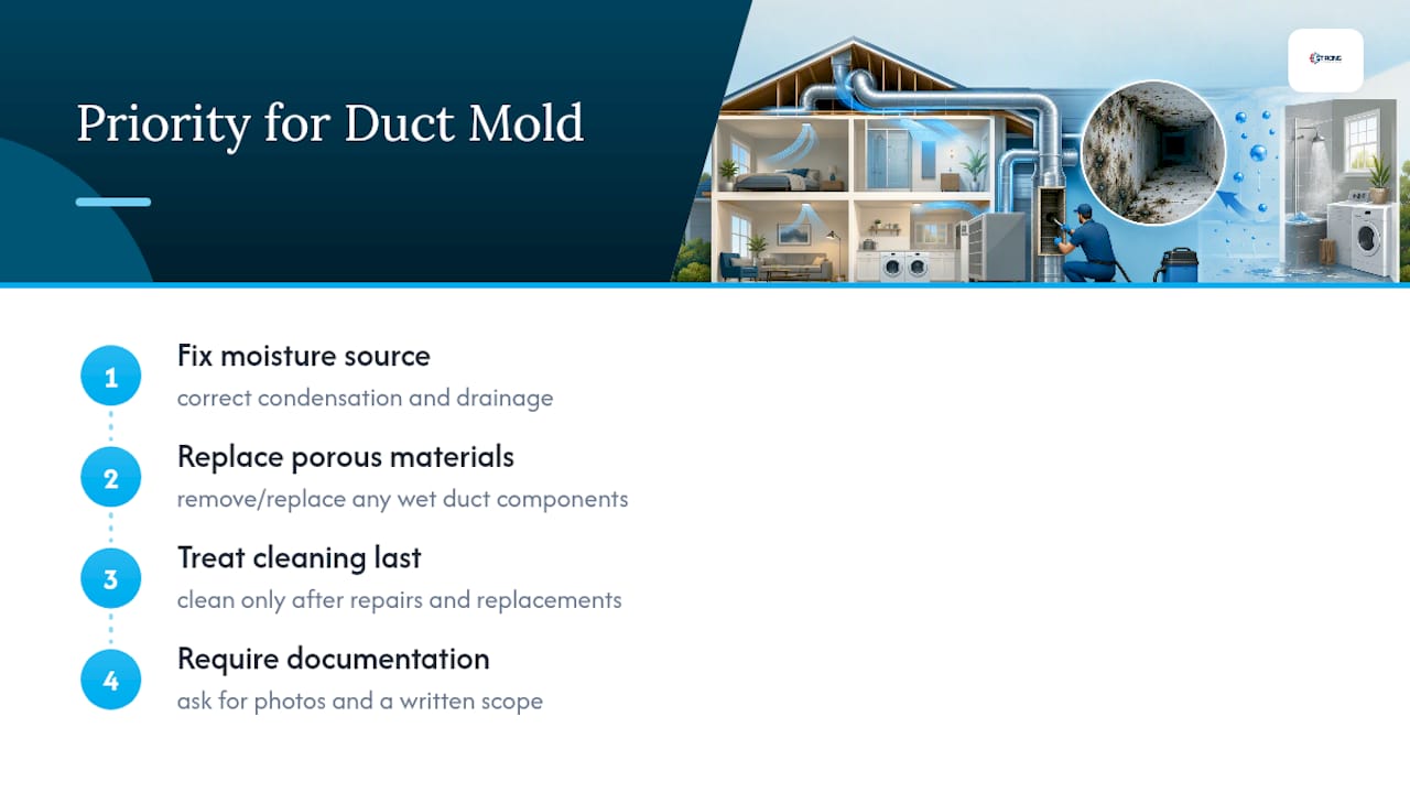 The Real Question Isn't Cleaning. It's Moisture. — overview diagram