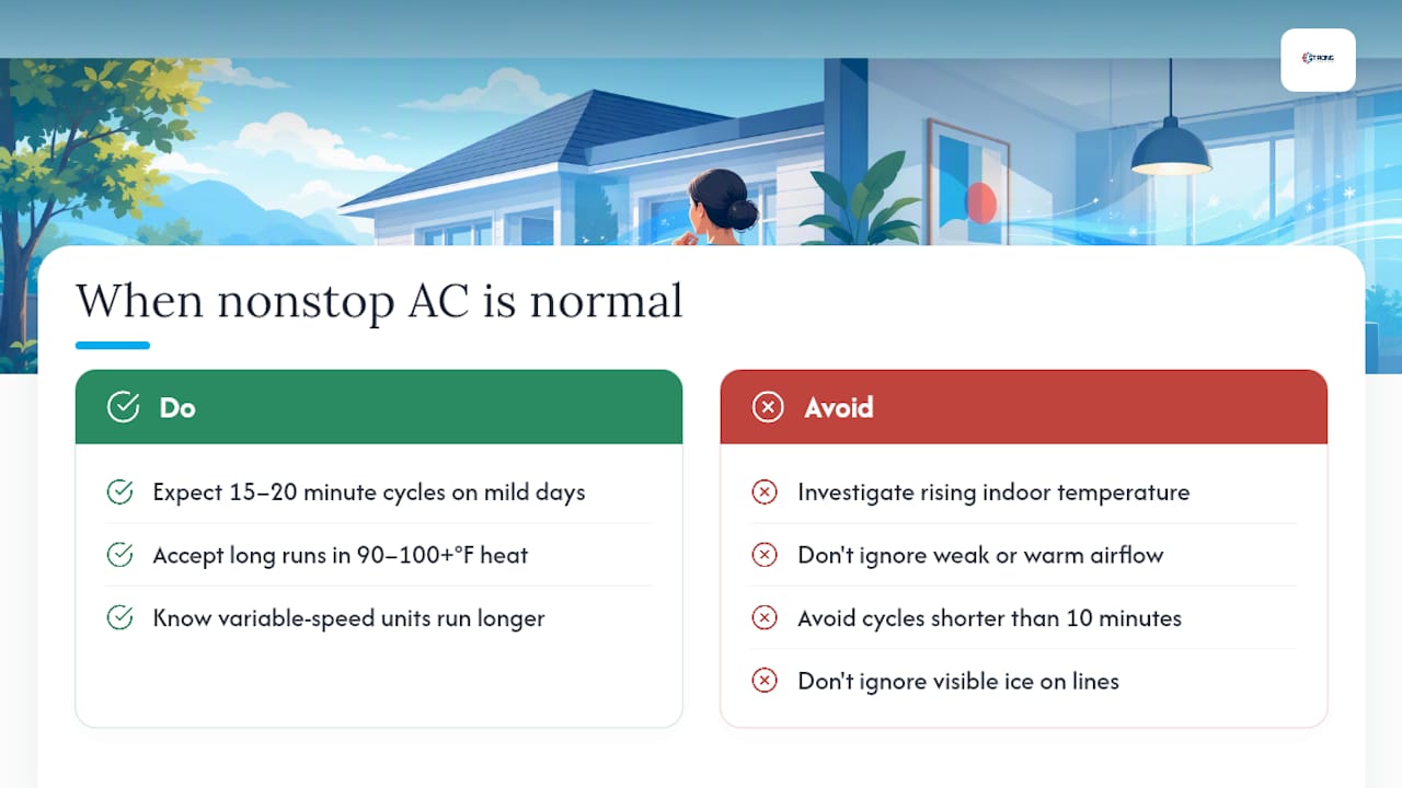 Is Nonstop AC Operation Normal, or Is Something Wrong? — overview diagram