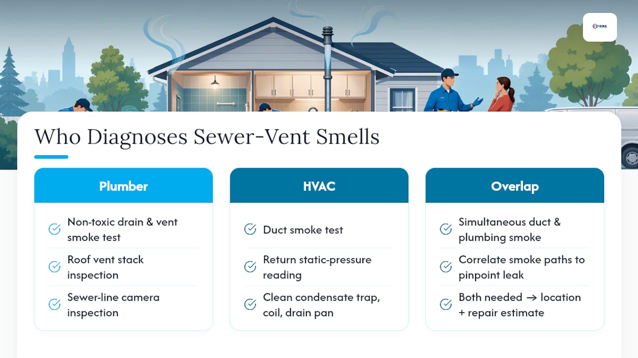 Plumber and HVAC diagnostic responsibilities compared