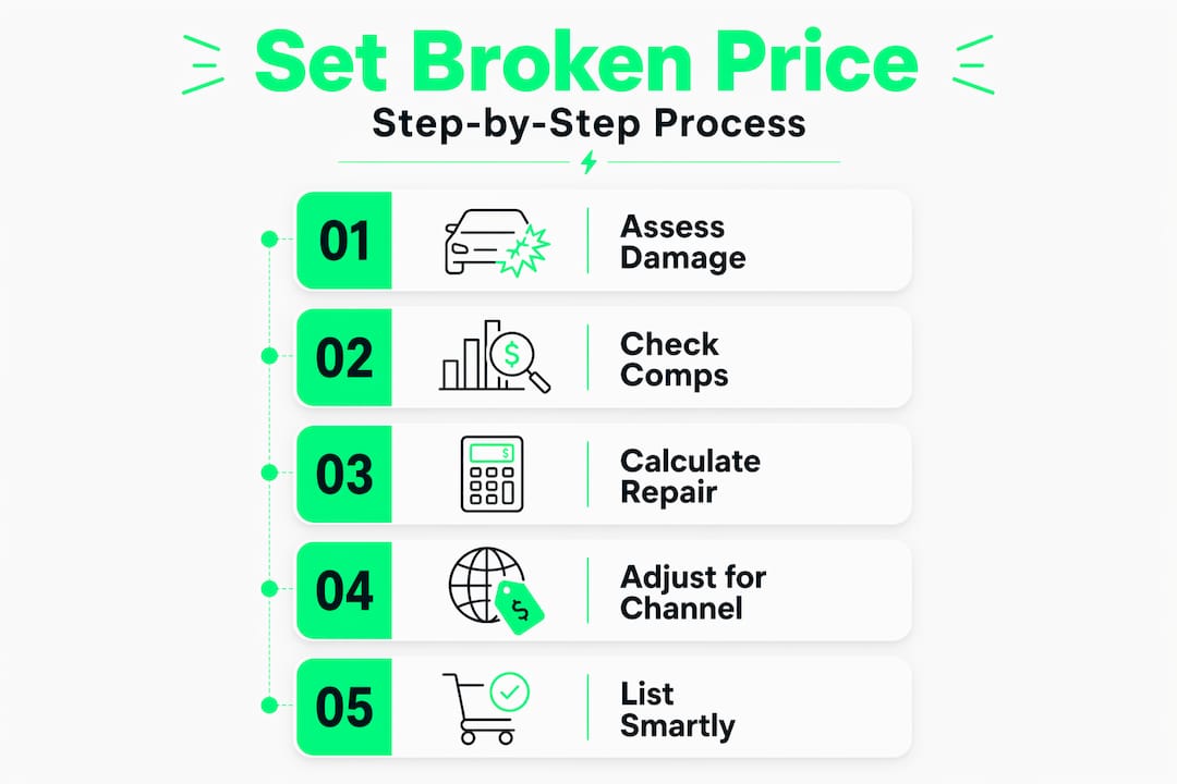 Infographic broken item pricing steps