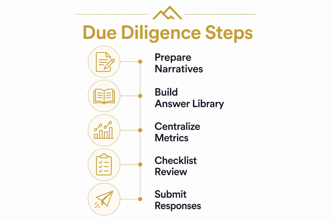 Infographic showing due diligence response steps