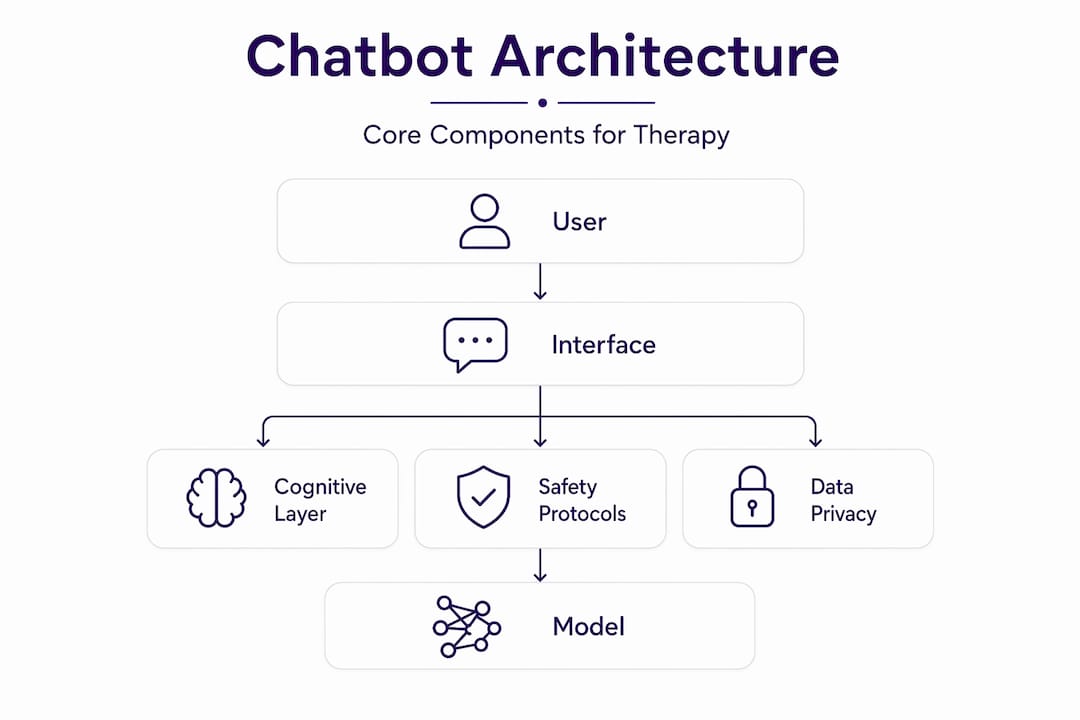 Hierarchy of therapy chatbot architecture layers