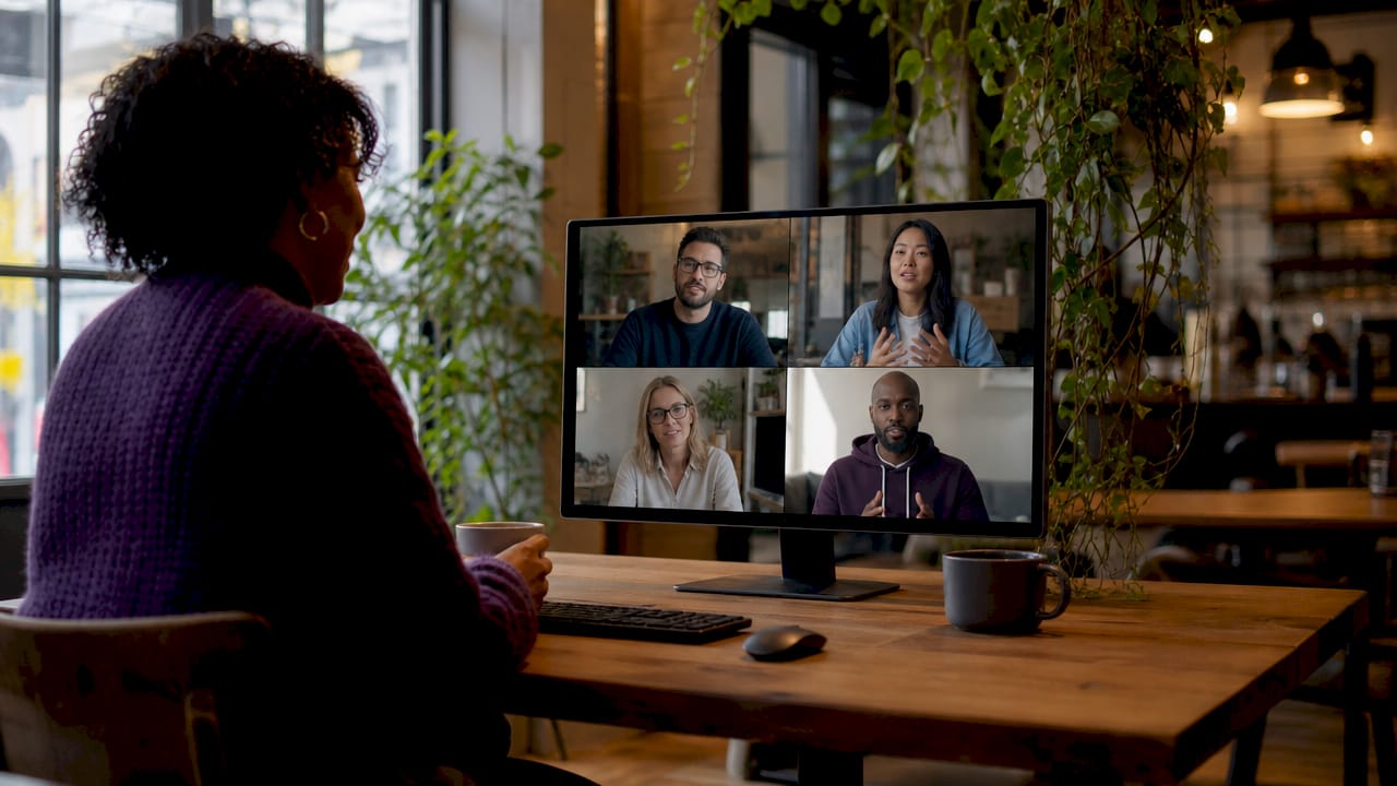 Video call of diverse peer-led online depression group