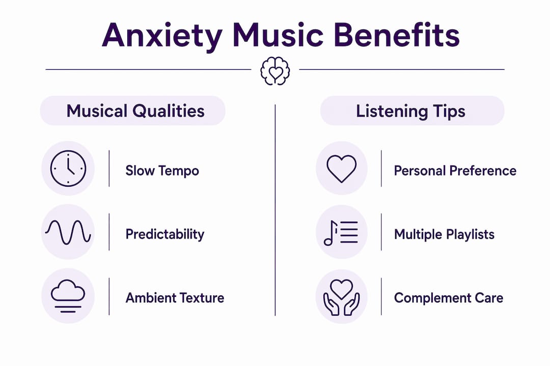 Infographic comparing musical qualities and listening tips