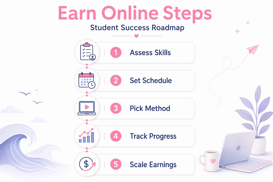Infographic five steps to earn money online