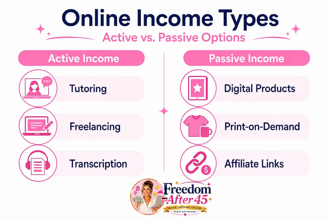 Infographic comparing active versus passive student income