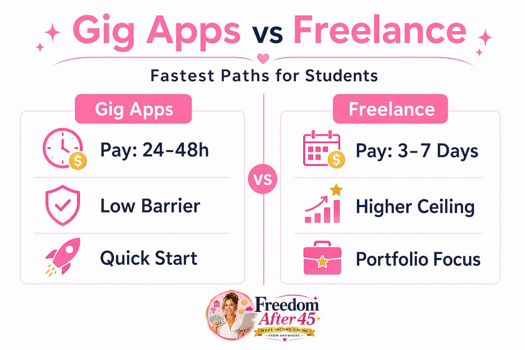 Infographic comparing gig apps and freelance
