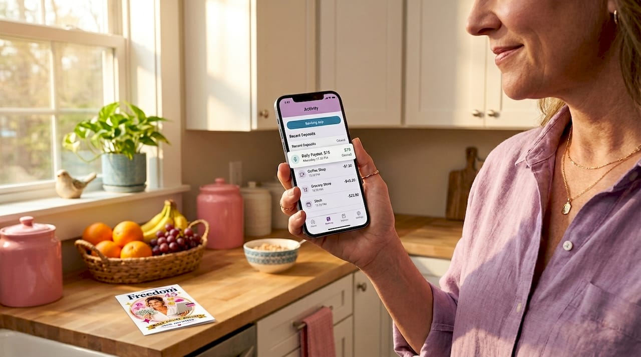 Smartphone showing daily payout notification