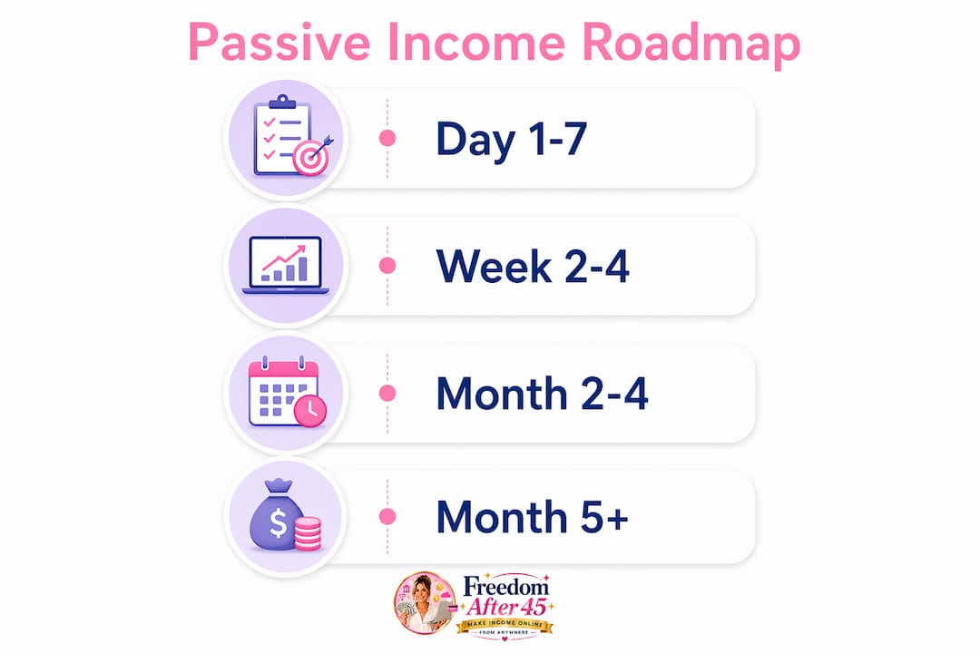 Infographic illustrating passive income roadmap