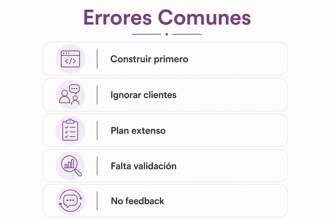 Infografía: Los errores más habituales al validar una idea