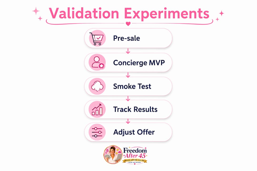 Infographic illustrating steps in income validation experiments