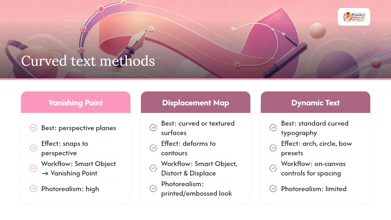 How do you fit curved text into perspective shots or real surfaces? — overview diagram
