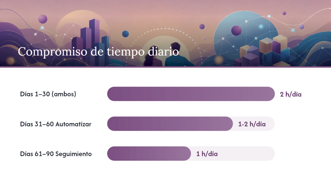 Plan de 30, 60 y 90 días para lanzar el proyecto — overview diagram