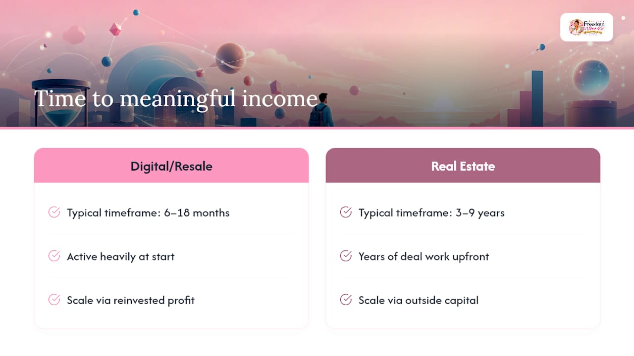 Comparison timeline of passive income streams