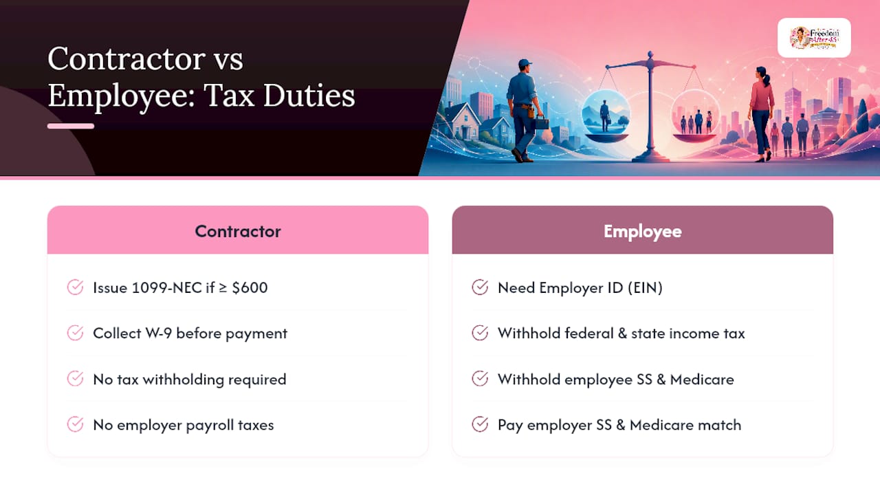 Tax Implications of Hiring Contractors or Employees — overview diagram