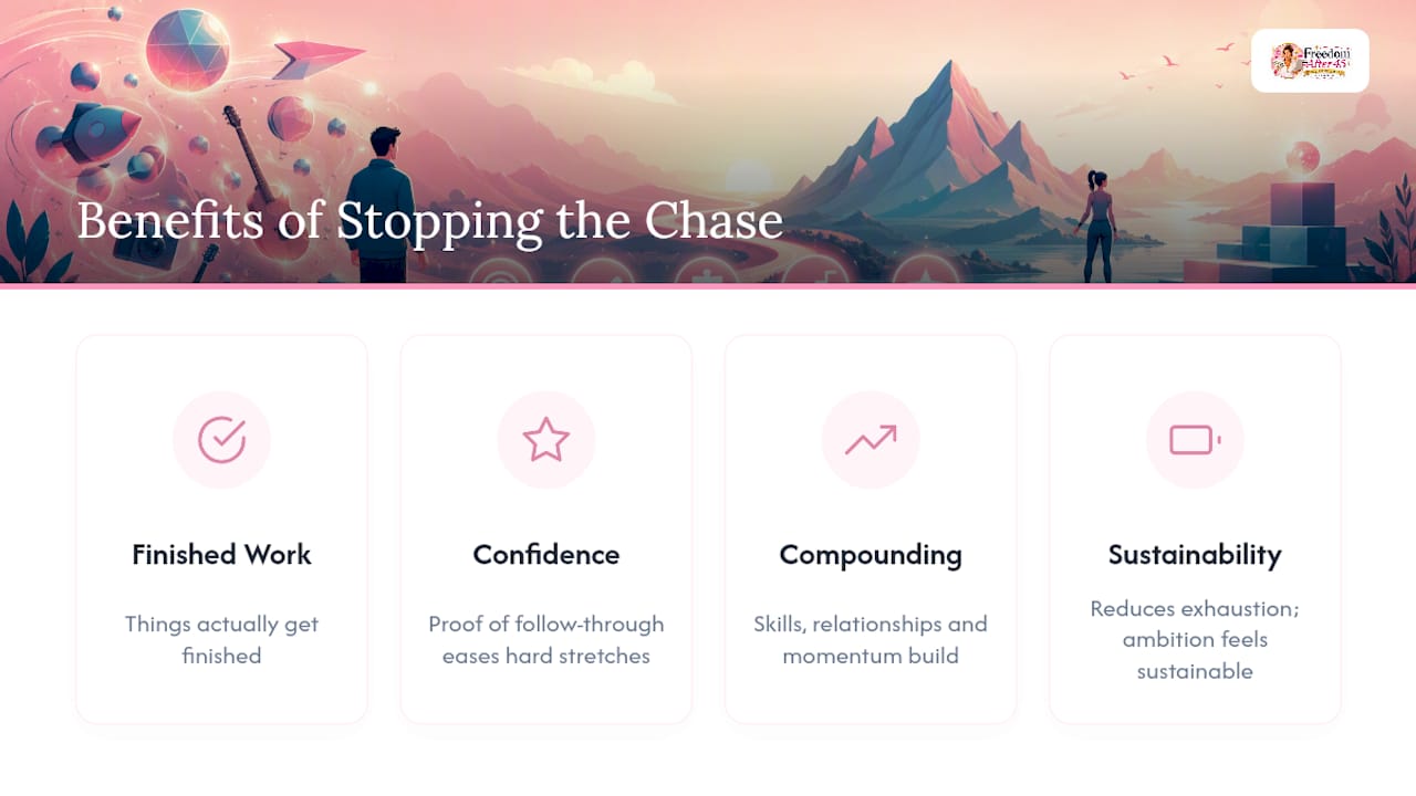 What Changes When You Finally Stop Chasing Every New Idea — overview diagram
