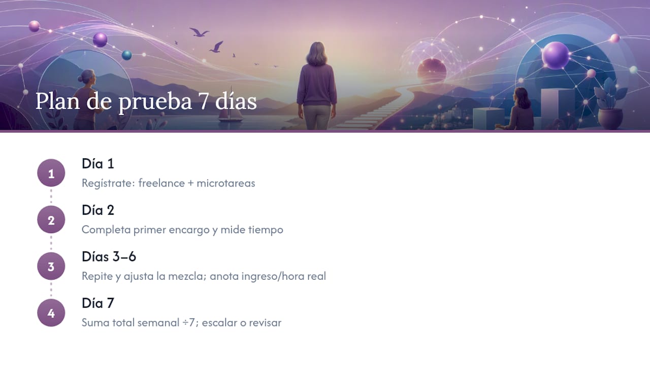 Plan de siete días para registrar ingresos diarios