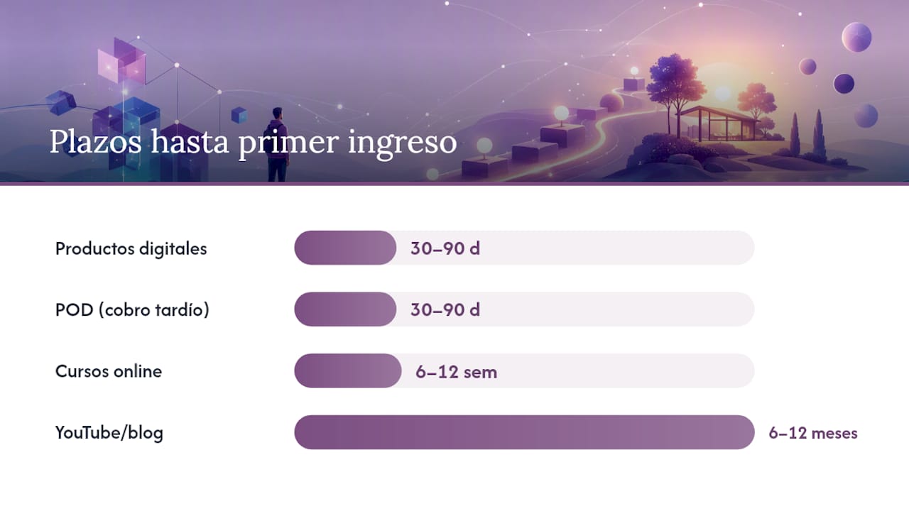 Comparativa de plazos del primer ingreso pasivo